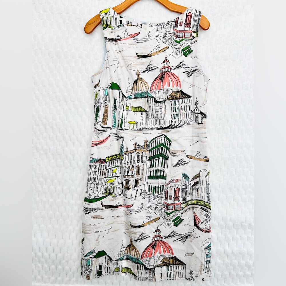 Leslie Fay Women Colorful Chetta B Venice Pattern Sleeveless Midi Dress Size 10 - Picture 1 of 9